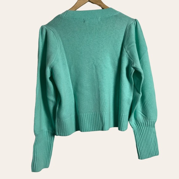 Hill House The Cropped Silvie Merino Wool Sweater in Ocean Wave Size S - Picture 8 of 12